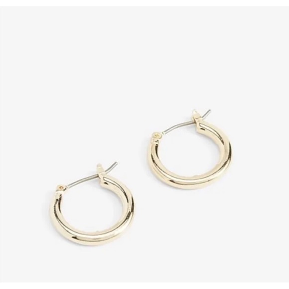 Express Gold Medium Hoop Earrings - Picture 2 of 4